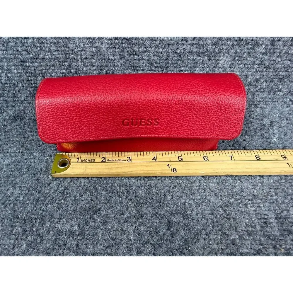 Guess Red Shell Case Holder Magnetic Button Clasp Eyeglass/Reading Glasses Case